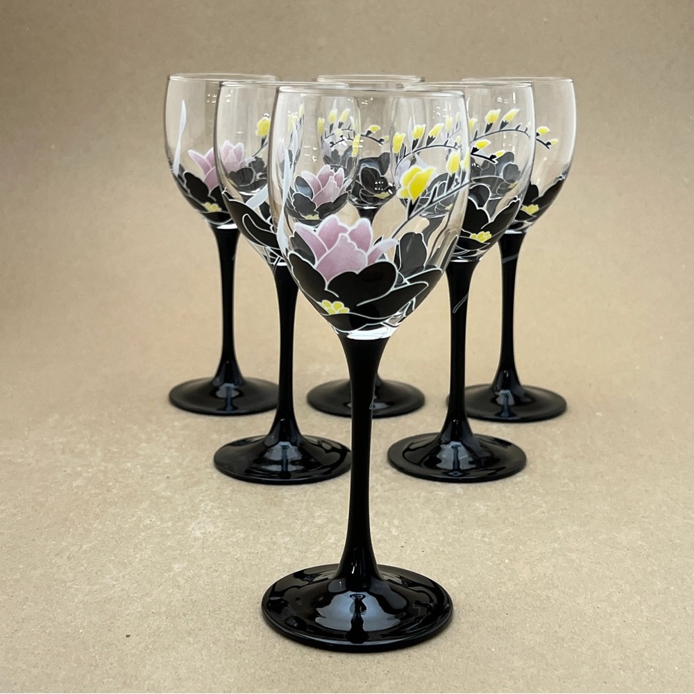 Luminarc Domino Anais Wine Glass Black Stem